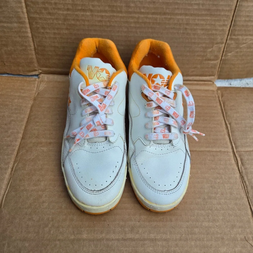 Vintage Tennessee Volunteers Vols Sneakers White Orange Leather Size 8